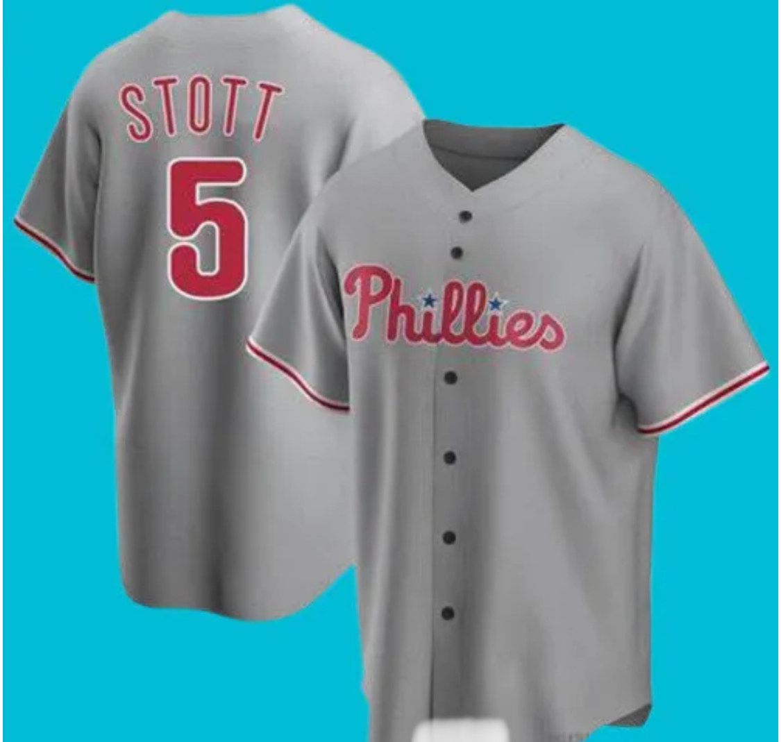 2024 MLB Men Philadelphia Phillies 5 Stott Nike grey Home Limited Player Jersey